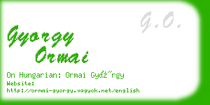 gyorgy ormai business card